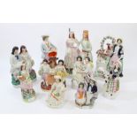 Collection of ten Victorian Staffordshire figures - including Highland Jessie, Sailor and Wife,