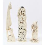Late 19th / early 20th century Japanese carved ivory figure of a woodman,