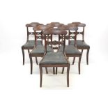 Set of six Regency mahogany dining chairs,