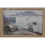 Arthur Royce Bradbury (1892 - 1977), watercolour - Elizabeth Castle, Jersey, signed,