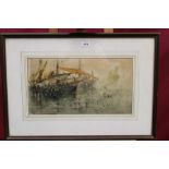Clara Montalba (1842 - 1929), watercolour - fishing boats moored, signed and dated 1914,