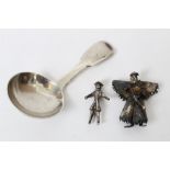 George IV silver fiddle pattern caddy spoon with circular bowl (London 1821), William Bateman,