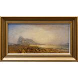 Attributed to John Brett (1831 - 1902), oil on board - Gibraltar coastline, inscribed verso,