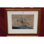19th century English School watercolour - His Majesty's Revenue cutter 'Stork' off St.