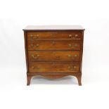 George III mahogany, rosewood crossbanded and boxwood strung chest of drawers,