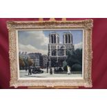 Christopher Tombleson (1902 - 1988), oil on board - Notre Dame Cathedral, initialled, framed,