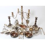 Large selection of miscellaneous silver plate - including five-light candelabrum,