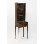 Georgian-style mahogany and coromandel narrow bookcase,