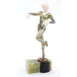 Art Deco cold-painted and ivory mounted figure, by Josef Lorenzl,