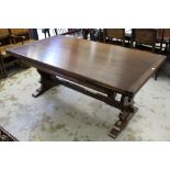 17th century-style oak draw-leaf dining table, by Bevan Funnell,