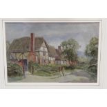 Harold Lawes (1865 - 1940), pair of watercolours - cottages at Copthorne, one signed,