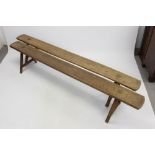 Good pair of 19th century primitive oak benches,