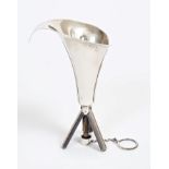 Rare Victorian bridesmaids' silver posy holder, realistically modelled in the form of a Calla Lily,