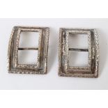 Pair early George V silver buckles of rectangular form,