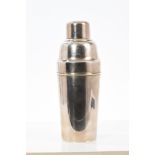 1920s silver cocktail shaker of tapering cylindrical form,