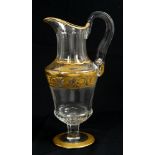 Fine St. Louis Crystal Thistle pattern glass ewer with gilt scroll decoration, marked - 'St.