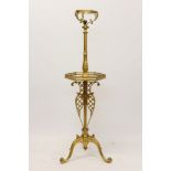 Late 19th / early 20th century French ormolu and onyx oil lamp standard with leaf-clad column and