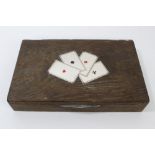 Continental vintage limed wood games compendium box,