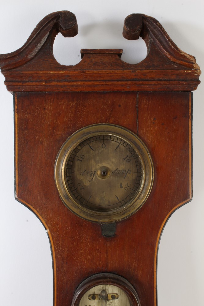 George IV banjo barometer with silvered dial and scales, - Image 5 of 5
