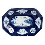 18th century Bow baking dish, circa 1765, of octagonal form,