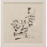 *Conroy Maddox (1912 - 2005), pen and ink - figure in a chair, signed and dated '40,