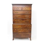 George III mahogany chest-on-chest,