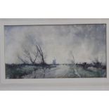 William Tatton Winter (1855 - 1928), watercolour - a windswept landscape, signed and dated 1913,