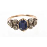 George III sapphire and diamond ring,