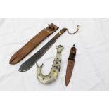 First World War British Military issue machete with wooden grip and steel blade,