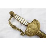 Rare early 19th century King Ferdinand I court sword with Empire-style ormolu hilt with wire bound