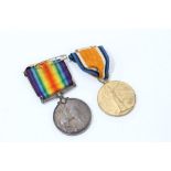 First World War pair - comprising War and Victory medals, named to 40163 PTE. E. Bear. Suff.