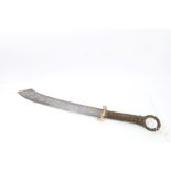 19th century Chinese Executioners' Dao sword with rope bound hilt,