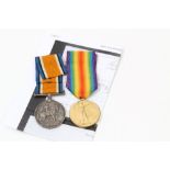 First World War pair - comprising War and Victory medals, named to 20128 PTE. J. J. Johnson. Essex.