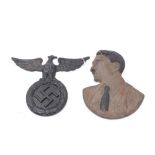 Replica Nazi and eagle swastika plaque,