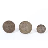 G.B. Georgian mixed silver coins - to include Shillings - George II 1745 LIMA. AF, George III 1787.