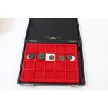 Roman - a small two-tray coin case containing AE issues - to include c. 117 - 138 Hadrian Dupondis.