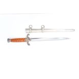 Nazi Wehrmacht 1935 pattern officers' dress dagger with silver plated pommel and crossguard,