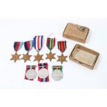 Group of Second World War medals - comprising 1939 - 1945 Star (x 2), Burma Star, Pacific Star,