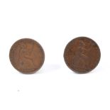 G.B. copper Farthings - Victoria 1844. AF and 1849. AVF (N.B.