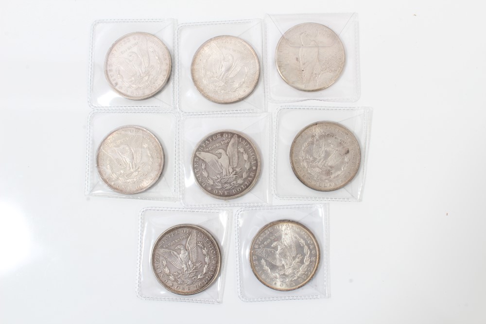 U.S. silver Morgan Dollars - to include 1878, 1881, 1882, 1883O, 1884O, 1885O, 1921D and 1925.
