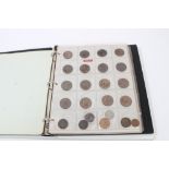 World - a coin album containing mixed coinage - to include bronze issues for Jersey (N.B.