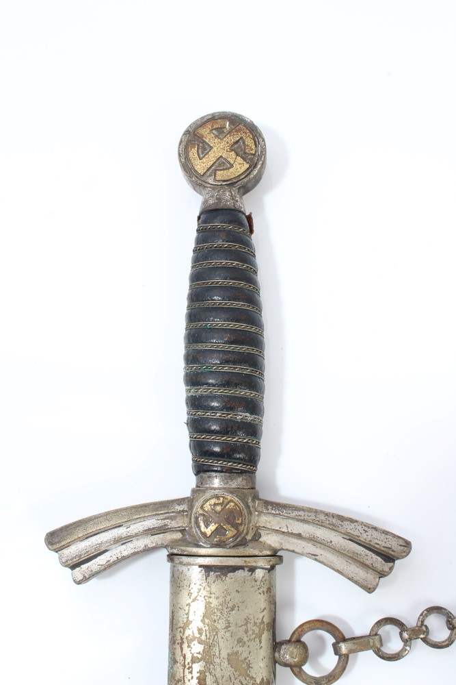 1930s Nazi Luftwaffe 1934 pattern officers' dress dagger with nickel plated pommel and crossguard, - Image 4 of 7