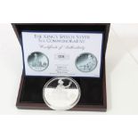 G.B. Silver Proof 5oz commemorative medallion 'The King's Speech'. Obv: Britannia.