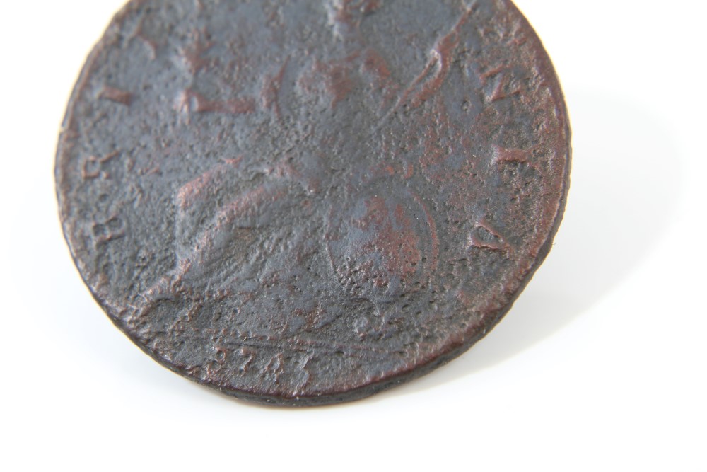 G.B. date error copper Halfpenny - George II dated 3745 (N.B. should be 1745). - Image 3 of 3