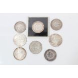 World - mixed silver coinage - to include France 5 Francs - 1873A (x 2), 1875K,