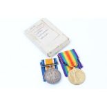 First World War pair - comprising War and Victory medals, named to J.67702. A. J. C. Noyes. Ord. R.