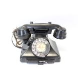 Telephone - black bakelite 232F - with metal dial and central drawer