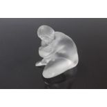 Lalique glass nude figure - Statue Nu Sage, signed - Lalique France, 7cm high,