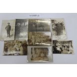 Postcards - First World War nurses and wounded soldiers, real photographic hospital wards,