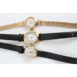 Ladies' gold (9ct) Regency wristwatch on gold (9ct) bracelet and two other ladies' wristwatches (3)